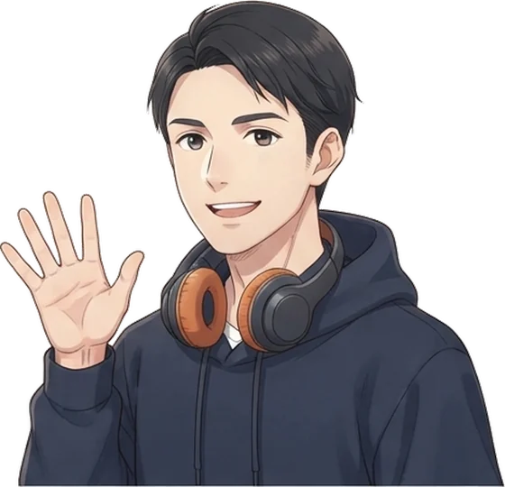 手を振るケイのイラスト